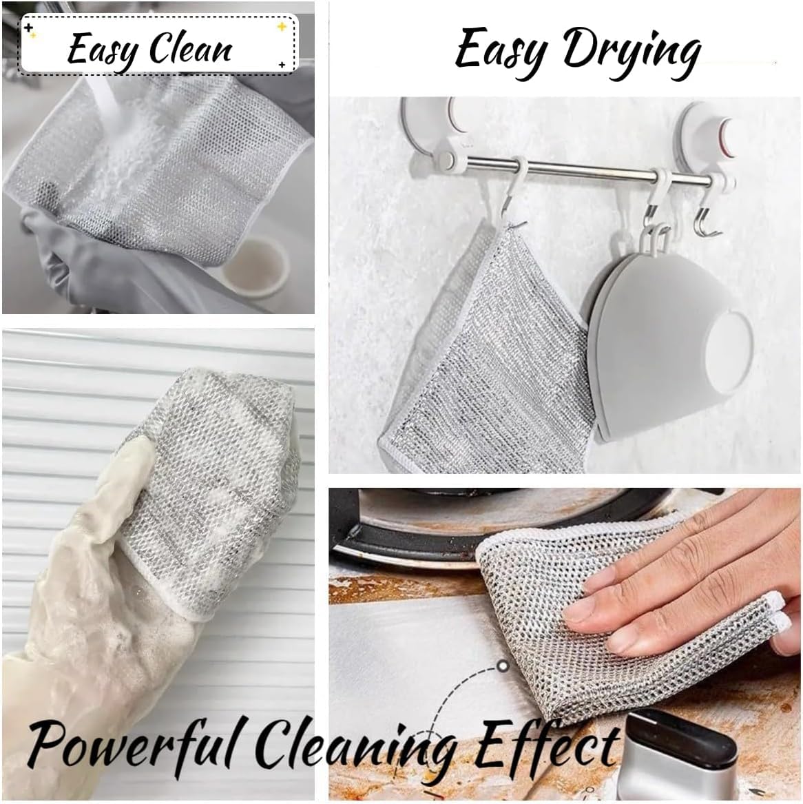 Dish Wash Clothes or kitchen cleaning cloth ( Regular, Pack of 10 )