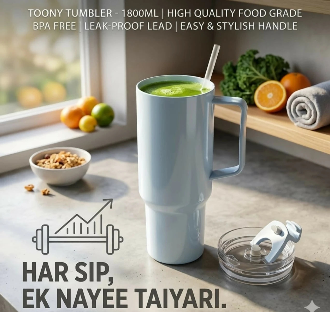 Premium Toony Tumbler 1800ml Combo with any color (Pack of 2)