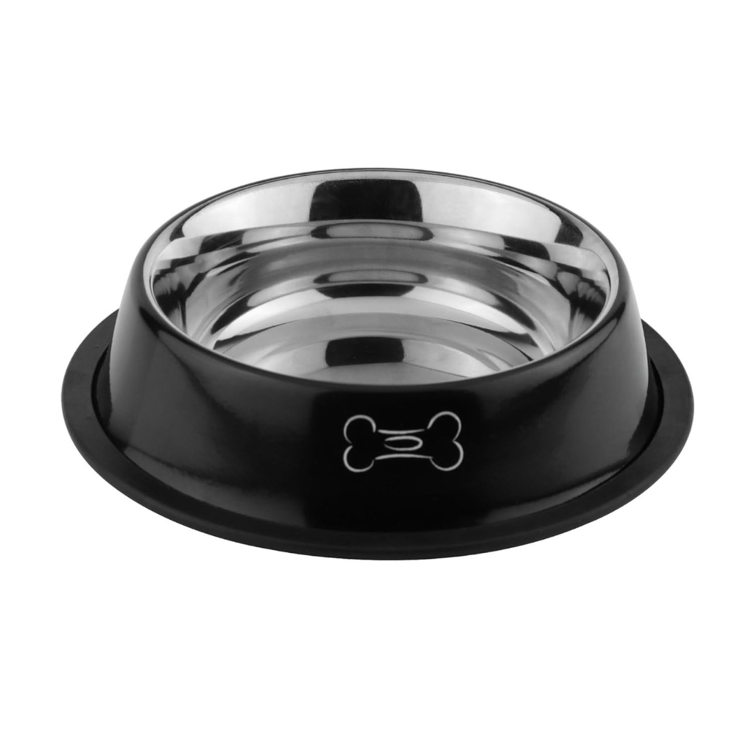 Pets Empire Anti-Skid Dog Food Bowl (200 ml) | Stainless Steel Dog Food & Water Feeding Bowl | Basic Pets Feeding Bowls - Perfect for Dogs, Puppy, Cat & Kittens | Medium (Buy 1, Get 1 Free)