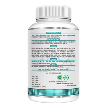 SwissLife Forever Multivitamin with Probiotics | 45 Ingredients with Vitamins A, B Complex, C, D, E, Zinc, Biotin, Minerals & Giloy | For Men & Women | (60 Tablets)