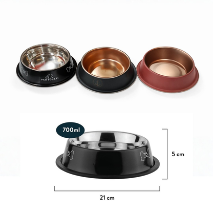 Pets Empire Anti-Skid Dog Food Bowl (200 ml) | Stainless Steel Dog Food & Water Feeding Bowl | Basic Pets Feeding Bowls - Perfect for Dogs, Puppy, Cat & Kittens | Medium (Buy 1, Get 1 Free)