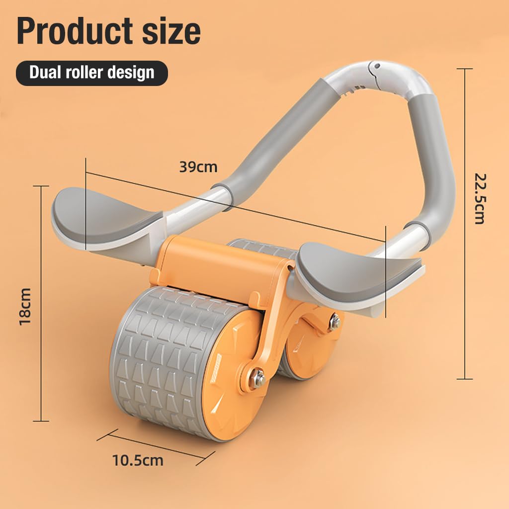 Ab Roller Set with Counter & Silent Knee Pad Mat for Exercise Gym