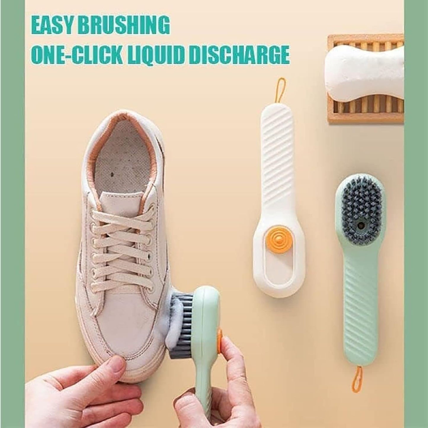 Multifunctional Shoe Scrubber Brush with Liquid Soap Dispenser