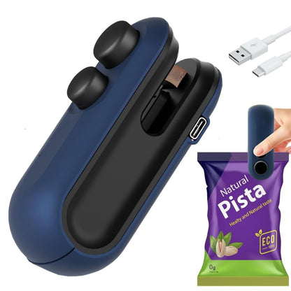 Portable Mini Sealing Machine, Handheld 2-in-1 Heat Sealer and Cutter, Rechargeable Battery, Food Storage Bag Sealer for Snacks, Chips, Fresh Storage, Plastic Bags