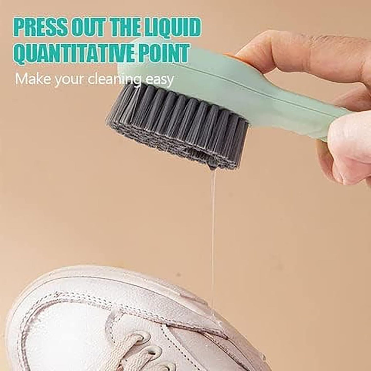 Multifunctional Shoe Scrubber Brush with Liquid Soap Dispenser