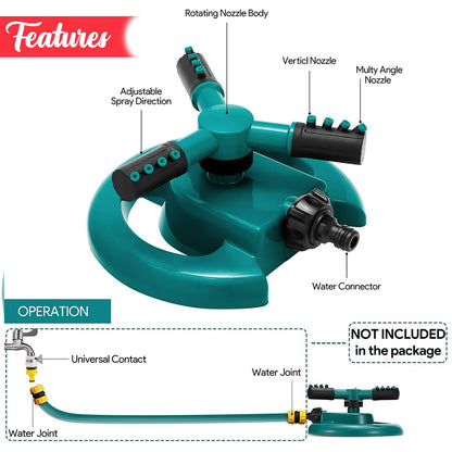 Sprinkler Nozzle-sprays water over grass, lawns, gardens, parks, and agricultural fields
