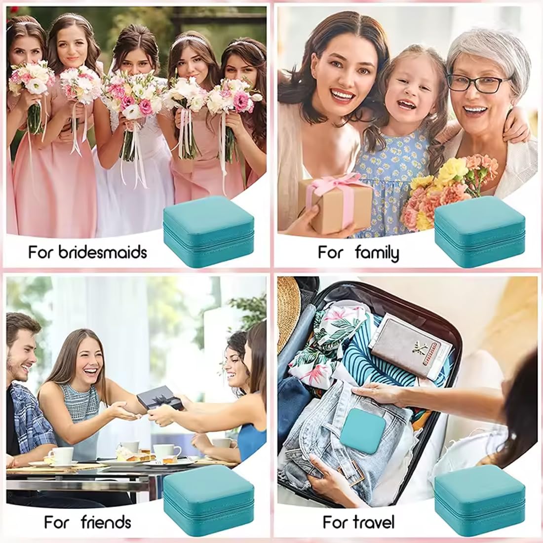 Leather Jewellery Ring Organizer JEWELERY Vanity Box