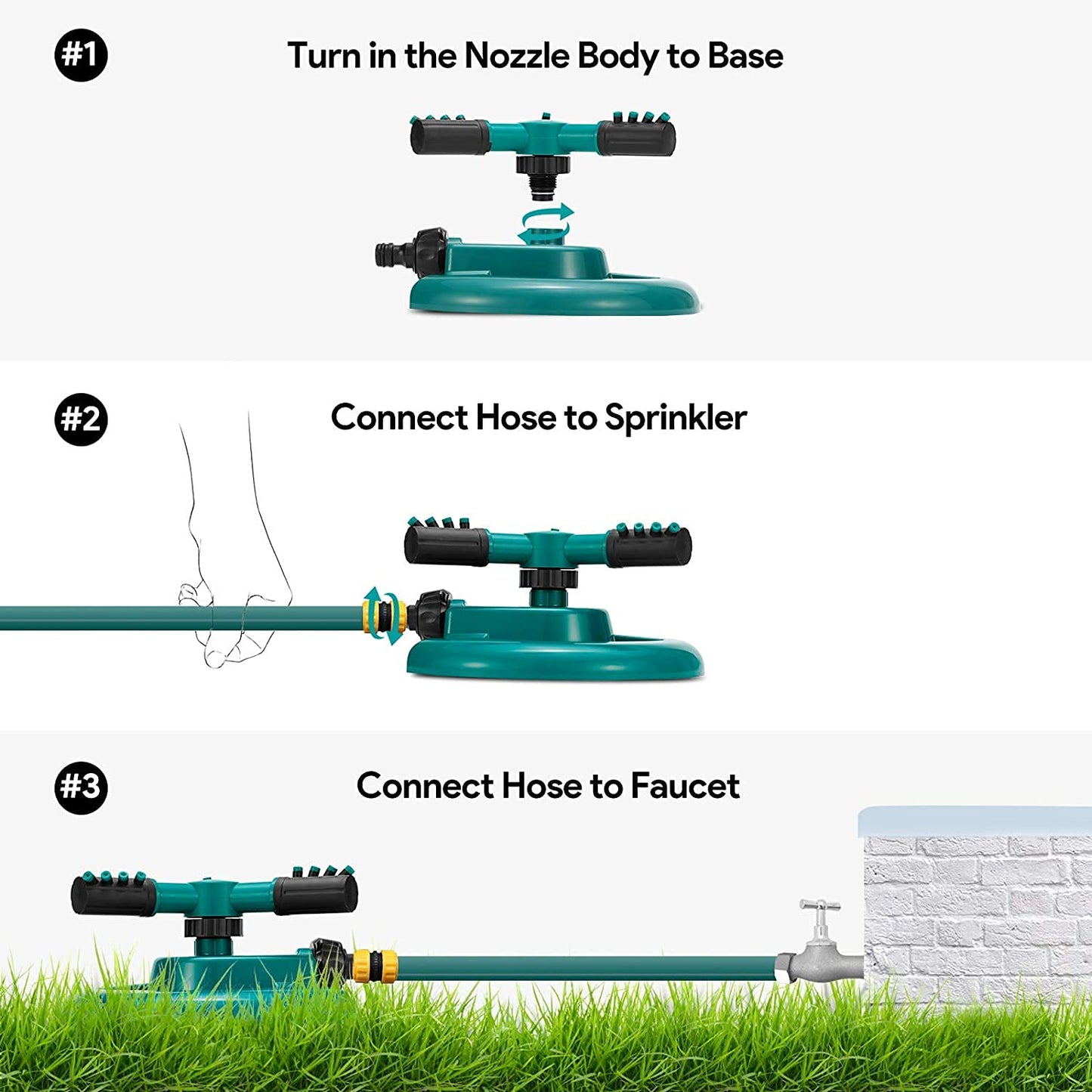 Sprinkler Nozzle-sprays water over grass, lawns, gardens, parks, and agricultural fields
