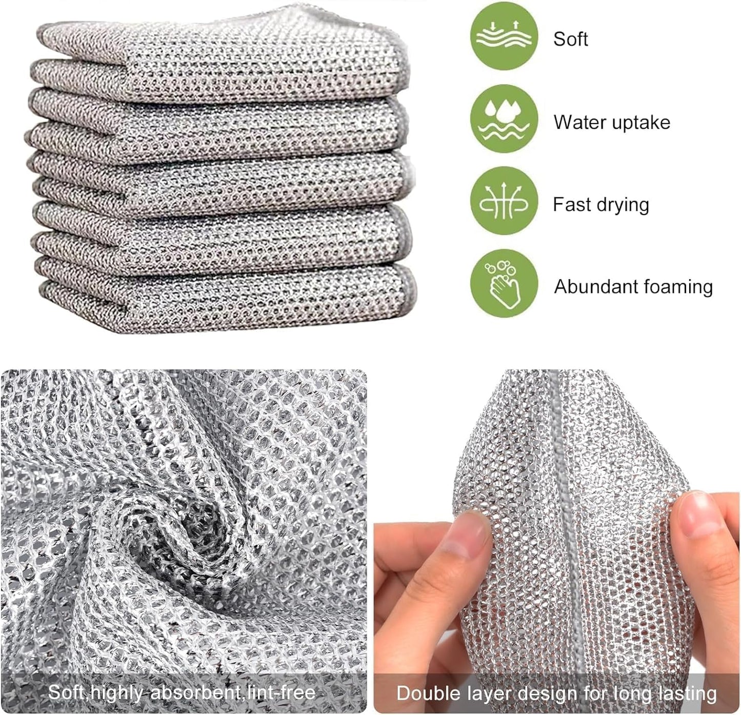 Dish Wash Clothes or kitchen cleaning cloth ( Regular, Pack of 10 )