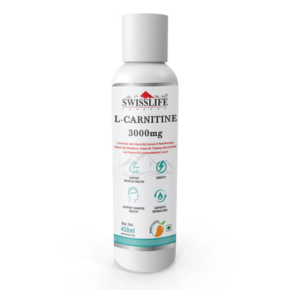 SwissLife Forever L-Carnitine Liquid | With Vitamin B Complex | May Support Healthy Nervous System, Stress Management & Focus | For Men & Women | 450ML