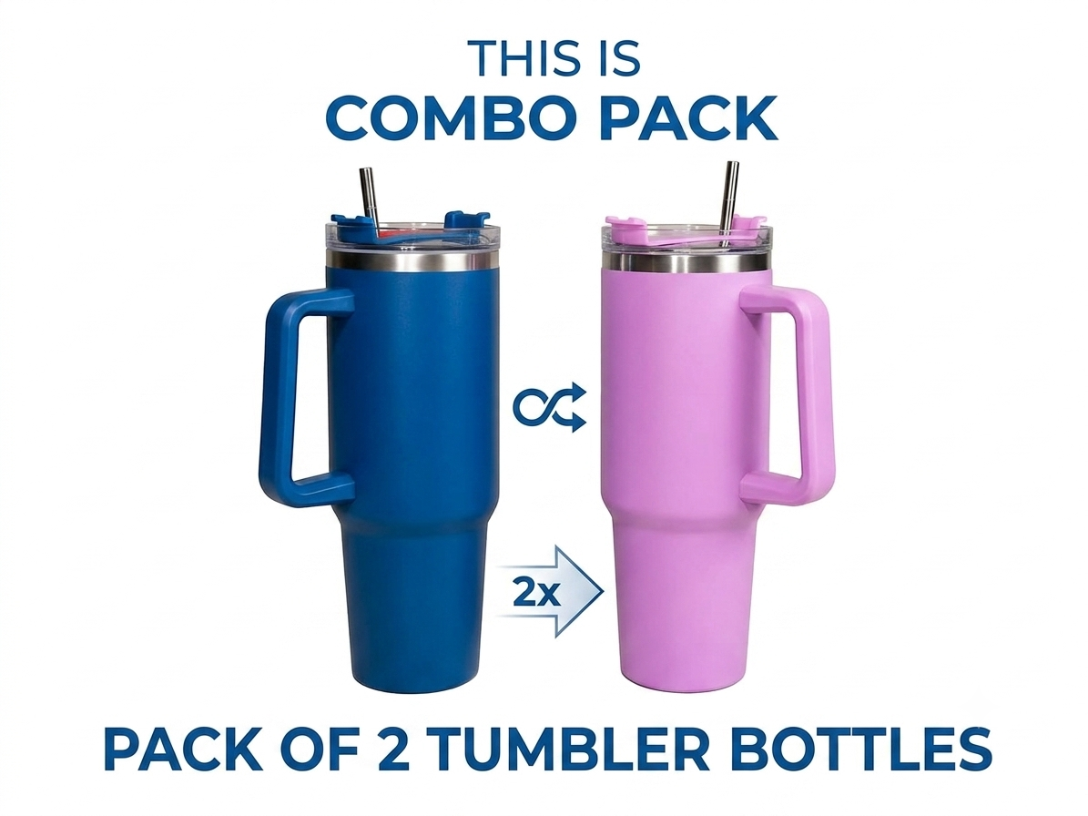 Stainless Steel Tumbler 1200 ML Combo (Pack of 2) 1200 ML