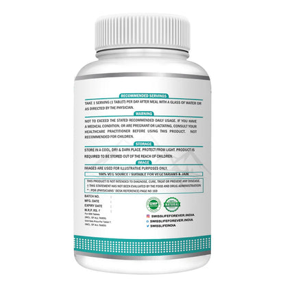 SwissLife Forever Nerve Care Tablets | With Curcumate™ 95 (Curcumin), Coenzyme Q10 & Alpha Lipoic Acid | Supports Nerve Health, Bone Strength, Eye & Skin Wellness | For Men & Women | 60 Tablets