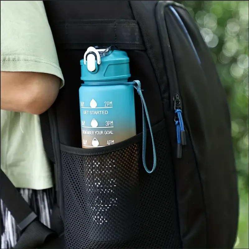Motivational Sipper Water Bottle with Straw & Time Marker 900 ml